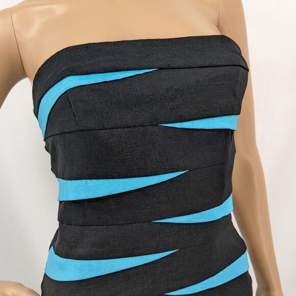 Vintage 90s y2k Jessica McClintock Mini Dress Formal Strapless Trashy 6 Petite - Picture 5 of 14